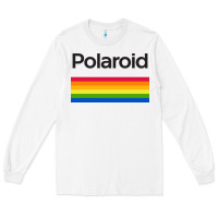 White polaroid color spectrum horizontal Long Sleeve Tee - linhVisuals