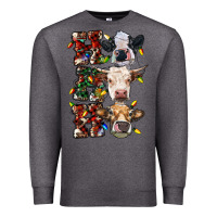 Charcoal Heather Ho Ho Ho Cows Premium Sweatshirt - RanaPortraitStore