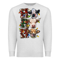 Oatmeal Heather Ho Ho Ho Cows Premium Sweatshirt - RanaPortraitStore