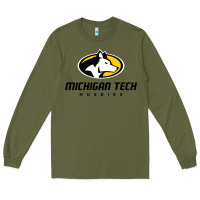 Army Green michigan tech huskies Long Sleeve Tee - linhVisuals