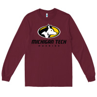Burgundy michigan tech huskies Long Sleeve Tee - linhVisuals