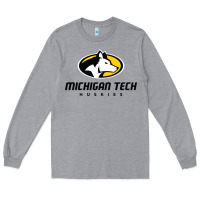 Heather Grey michigan tech huskies Long Sleeve Tee - linhVisuals
