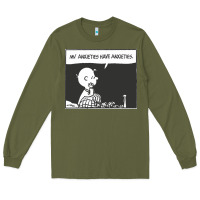 Army Green my anxieties have anxieties   peanuts Long Sleeve Tee - linhVisuals
