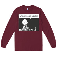 Burgundy my anxieties have anxieties   peanuts Long Sleeve Tee - linhVisuals