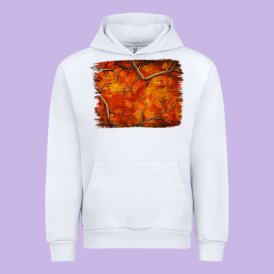 Orange Hunter Camouflage Pattern Brushstroke Urban Hoodie Designed By Jasminsmagicworld