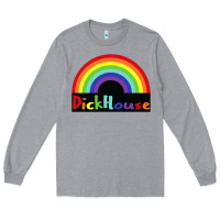 Heather Grey dick house Long Sleeve Tee - linhVisuals