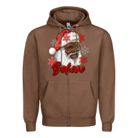 Chestnut african american santa believe Zipper Hoodie - RanaPortraitStore