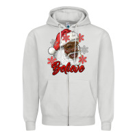 Dove Grey african american santa believe Zipper Hoodie - RanaPortraitStore