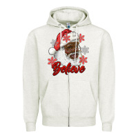 Oatmeal Heather african american santa believe Zipper Hoodie - RanaPortraitStore