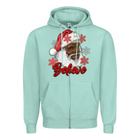 Seafoam african american santa believe Zipper Hoodie - RanaPortraitStore