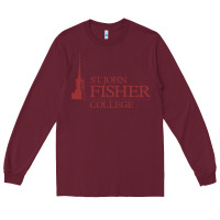 Burgundy st. john fisher collage Long Sleeve Tee - linhVisuals