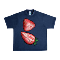 Navy strawberries 1 Urban Heavy Tee - BundleAndBundleShop