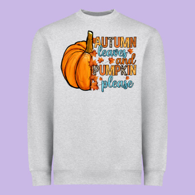 Autumn Leaves And Pumpkin Please Heavyweight Sweatshirt Designed By Ranaportraitstore