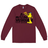 Burgundy mellow mushroom Long Sleeve Tee - linhVisuals
