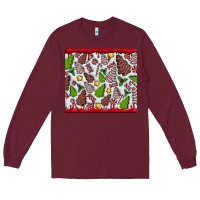 Burgundy Christmas Cakes Long Sleeve Tee - CowhideDigitalArt