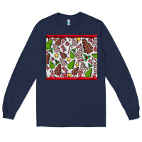Navy Christmas Cakes Long Sleeve Tee - CowhideDigitalArt
