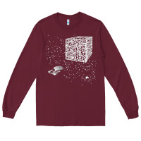 Burgundy qr code cube we are the borg Long Sleeve Tee - linhVisuals