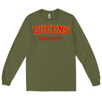 Army Green queens university Long Sleeve Tee - linhVisuals