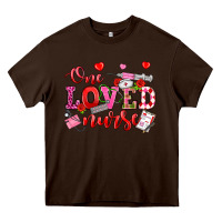 Chocolate Brown one loved nurse valentine's day Heavy Core Tee - OliviaCreatesArt