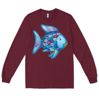 Burgundy rainbow fish Long Sleeve Tee - linhVisuals