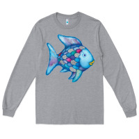 Heather Grey rainbow fish Long Sleeve Tee - linhVisuals
