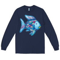 Navy rainbow fish Long Sleeve Tee - linhVisuals