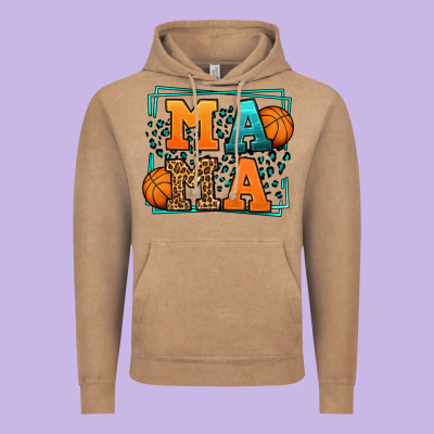 Leopard Basketball Mama Mother's Day Vintage Hoodie Designed By Lillyallendesigns