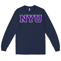 Navy new york university nyu Long Sleeve Tee - linhVisuals
