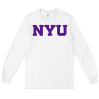 White new york university nyu Long Sleeve Tee - linhVisuals