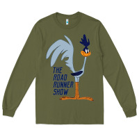 Army Green The Road Runner Show Long Sleeve Tee - linhVisuals