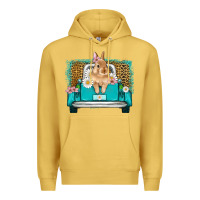 Antique Gold easter bunny truck Premium Hoodie - Artiststas