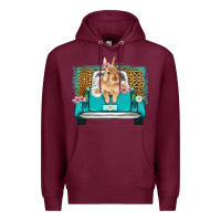 Burgundy easter bunny truck Premium Hoodie - Artiststas
