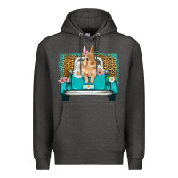 Charcoal Heather easter bunny truck Premium Hoodie - Artiststas