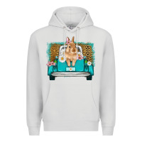 Dove Grey easter bunny truck Premium Hoodie - Artiststas
