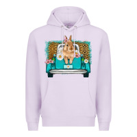 Lilac easter bunny truck Premium Hoodie - Artiststas