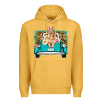 Mustard easter bunny truck Premium Hoodie - Artiststas