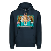 Navy easter bunny truck Premium Hoodie - Artiststas