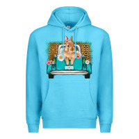Ocean Blue easter bunny truck Premium Hoodie - Artiststas
