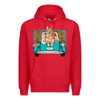Red easter bunny truck Premium Hoodie - Artiststas