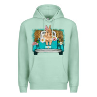 Seafoam easter bunny truck Premium Hoodie - Artiststas