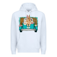 White easter bunny truck Premium Hoodie - Artiststas