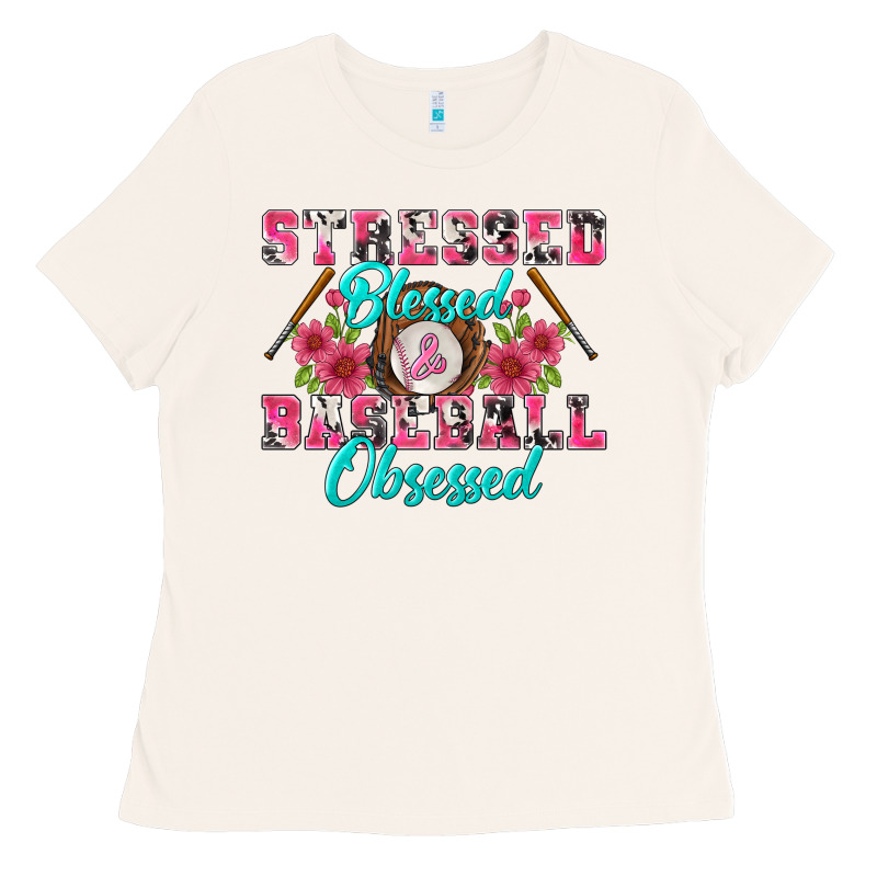 Stressed Blessed & Baseball Obsessed Ladies Tee by BundleAndBundleShop | Teevron
