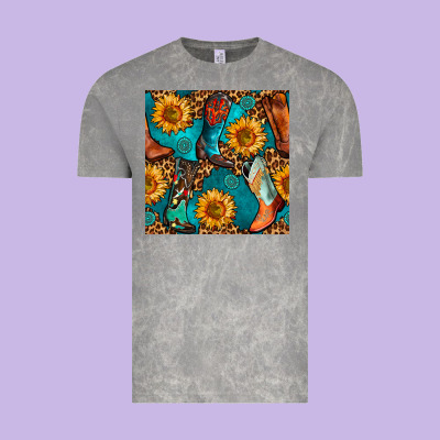 Western Cowboy Boot Seamless Pattern Vintage Tee Designed By Bundleandbundleshop
