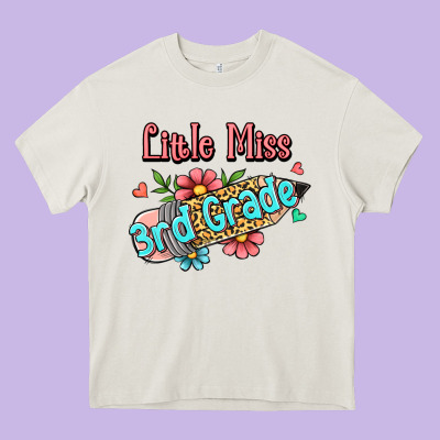 Little Miss Third Grade Heavy Core Tee Designed By Jasminsmagicworld