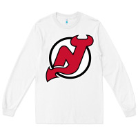 White the NJ devils Long Sleeve Tee - linhVisuals