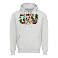 Dove Grey Christmas chihuahua joy Zipper Hoodie - RanaPortraitStore