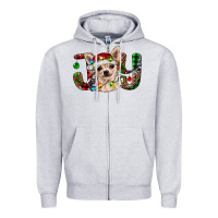 Heather Grey Christmas chihuahua joy Zipper Hoodie - RanaPortraitStore