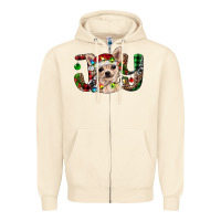 Sandshell Christmas chihuahua joy Zipper Hoodie - RanaPortraitStore