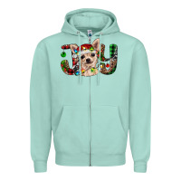 Seafoam Christmas chihuahua joy Zipper Hoodie - RanaPortraitStore