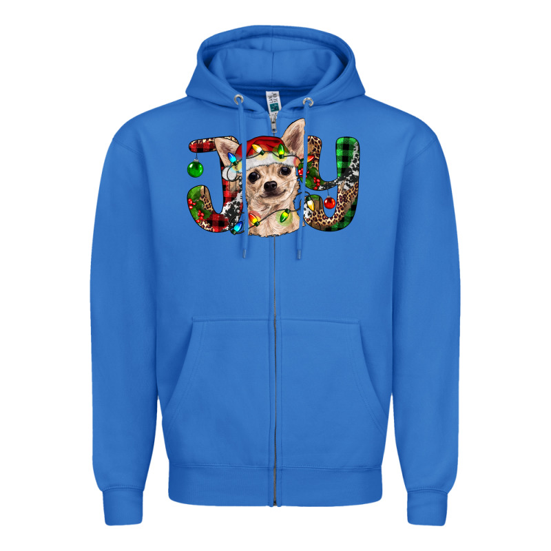 Christmas Chihuahua Joy Zipper Hoodie by RanaPortraitStore | Teevron